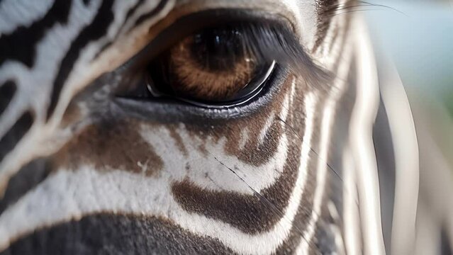 Extreme closeup of a zebras nose, revealing the delicate white lines and intricate patterns that make up their oneofakind facial features.