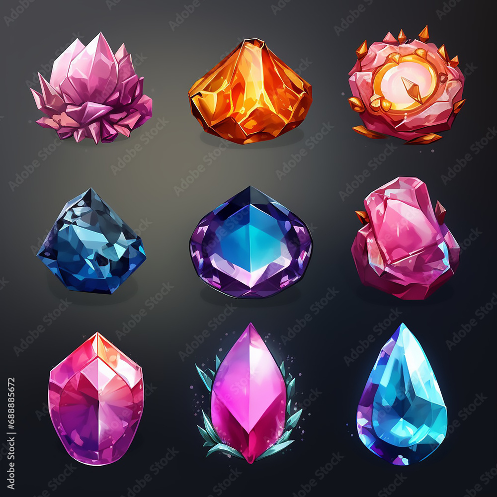 Poster precious jewel treasure sparkle brilliant diamond jewelry wealth gem shine magic icons user