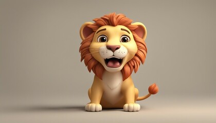 lion cartoon 3D Illustration