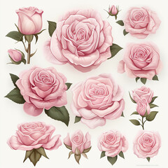victorian invitation petal rose watercolor wedding label romantic birthday greeting elegant 