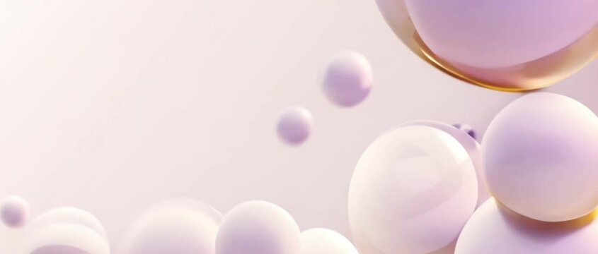 3D animation - Fluid abstract white spheres that float and blend with looping animated motion