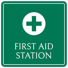 First aid station sign