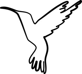 Humming bird graphic line element design vector