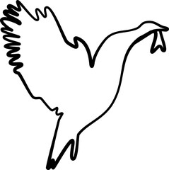 Bird graphic line element design vector
