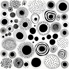 spot circles sphere monochrome point ink dot ring rough bubble ornament label drop halftone 