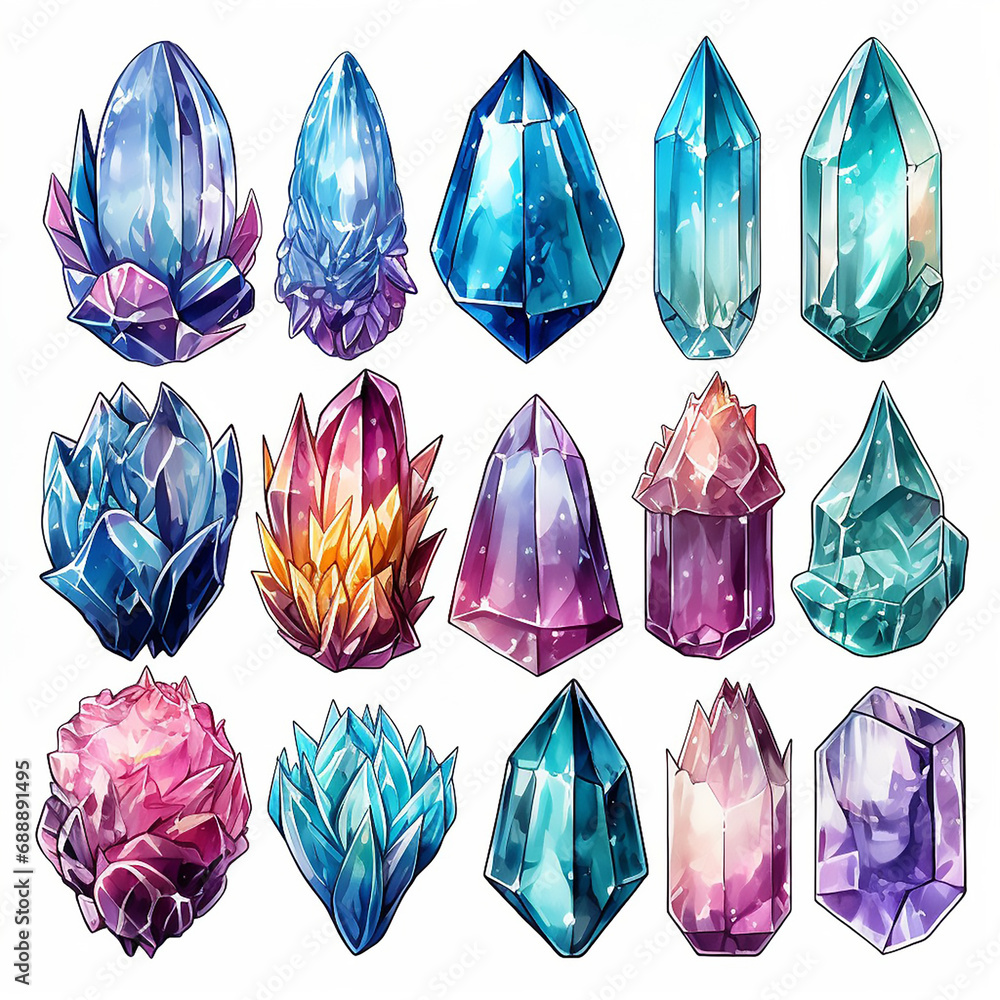 Poster precious jewel treasure brilliant diamond jewelry gem magic artwork transparent crystal water