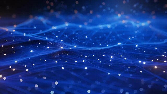 A constellation of binary code and quantum particles, ilrating the merging of traditional and quantum computing in financial analysis. .