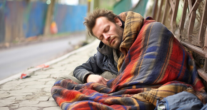 Vagabundo durmiendo en las calles