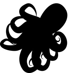 Black Living under the sea vector shape