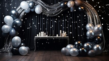 decorative background with colorful balloons for a function or  party generated by AI tool