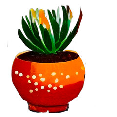 観葉植物の鉢植06　イラスト　　Generative AI
