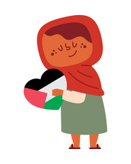 palestine save girl with flag