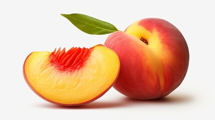 peach with leaf