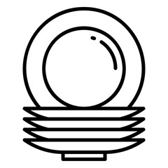 Stack of plates icon for cutlery