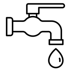 Water tap icon with water drops