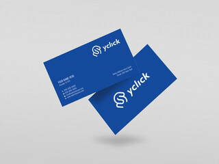Simple flat modern blue business card 