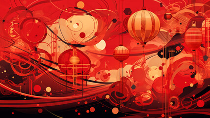 A Vibrant Chinese New Year Abstract Background