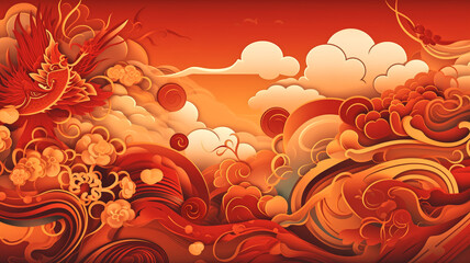 Fototapeta na wymiar A Vibrant Chinese New Year Abstract Background