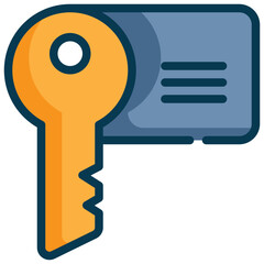 lock key card door hotel service filled outline