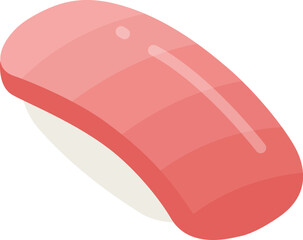マグロのトロの寿司のアイコンのイラスト