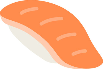 サーモンの寿司のアイコンのイラスト