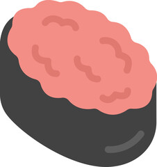 ネギトロ軍艦巻きの、寿司のアイコンのイラスト