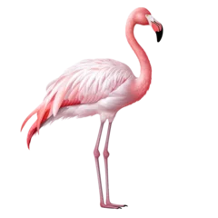 Fotobehang pink flamingo isolated on white © Bilal