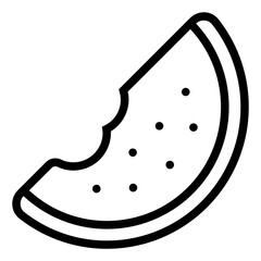 Watermelon Line Icon Design Vector