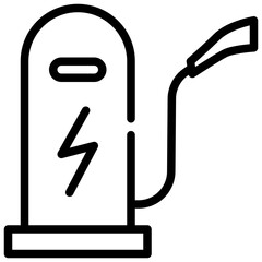 ev charging car station hotel service simple line