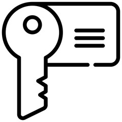 lock key card door hotel service simple line