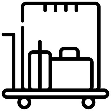 recommend clip art: bellhop luggage hotel service simple line