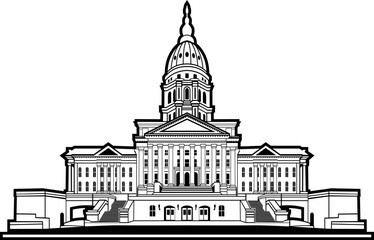 Kansas State Capitol Building illustration vector art