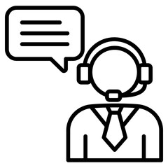 Chat Assistant icon line vector illustration