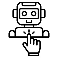 Interactive Bot icon line vector illustration