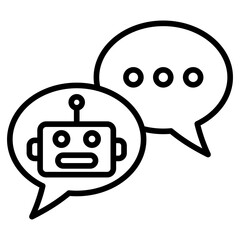 Chit-Chat Bot icon line vector illustration