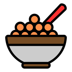 Cereal Colored Outline Icon Design Vector
