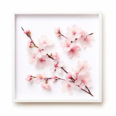 cherry blossom sakura isolated white in close up