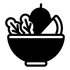 Salad Glyph Icon Design Vector