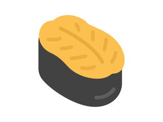 ウニの軍艦巻きの、寿司のアイコンのイラスト