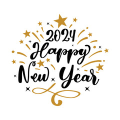 New Year Lettering Quotes and Phrases For Printable Posters, Cards, Tote Bags Or T-Shirt Design. Happy New year 2024 Quotes And Sayings