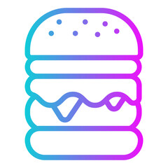 Burger Gradient Icon Design Vector
