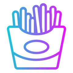 French Fries Gradient Icon Design Vector