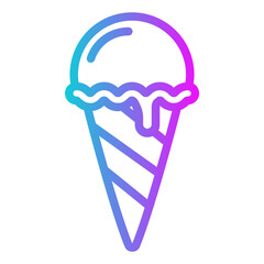 Ice Cream Gradient Icon Design Vector
