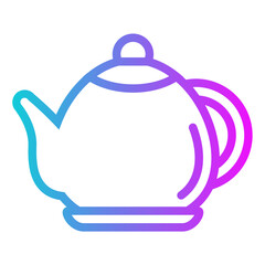 Tea Pot Gradient Icon Design Vector