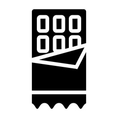 Candy Bar Solid Icon Design Vector
