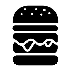 Burger Solid Icon Design Vector