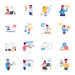 Bundle of Creative Developers Flat Icons 

