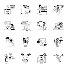 Pack of Software Engineering Glyph Icons 

