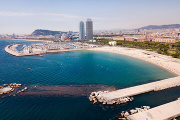 Image of seaside of Barcelona outdoors.