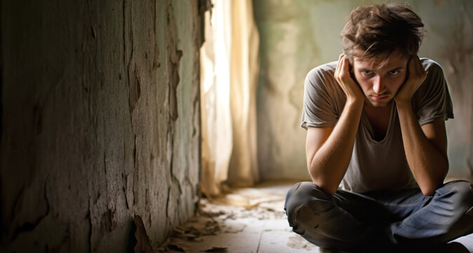 Hombre con agobio emocional